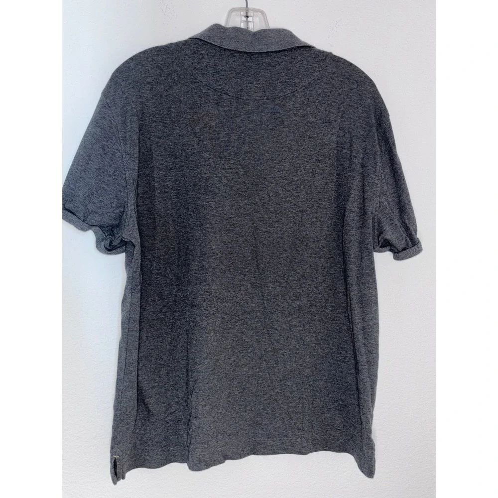 Banana Republic Mens‎ Large Gray Heather Short Sleeve Pique Polo Shirt